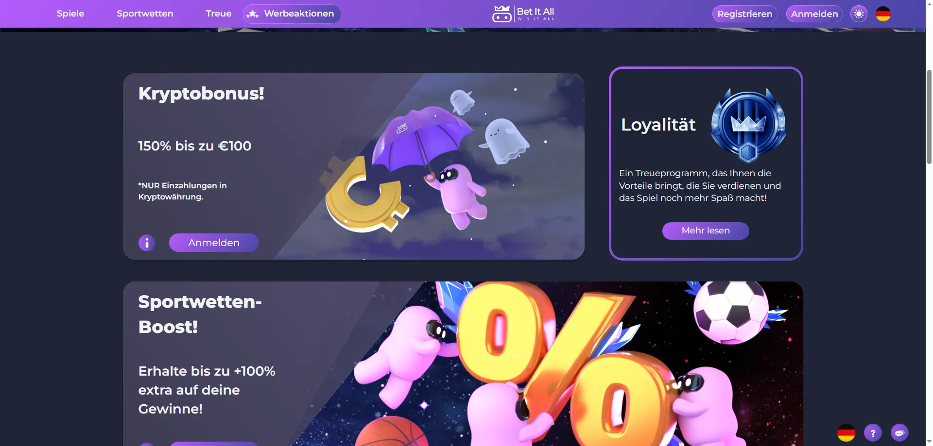Betitall Casino Willkommensbonus – 100 Freispiele ab 20 Euro Einzahlung