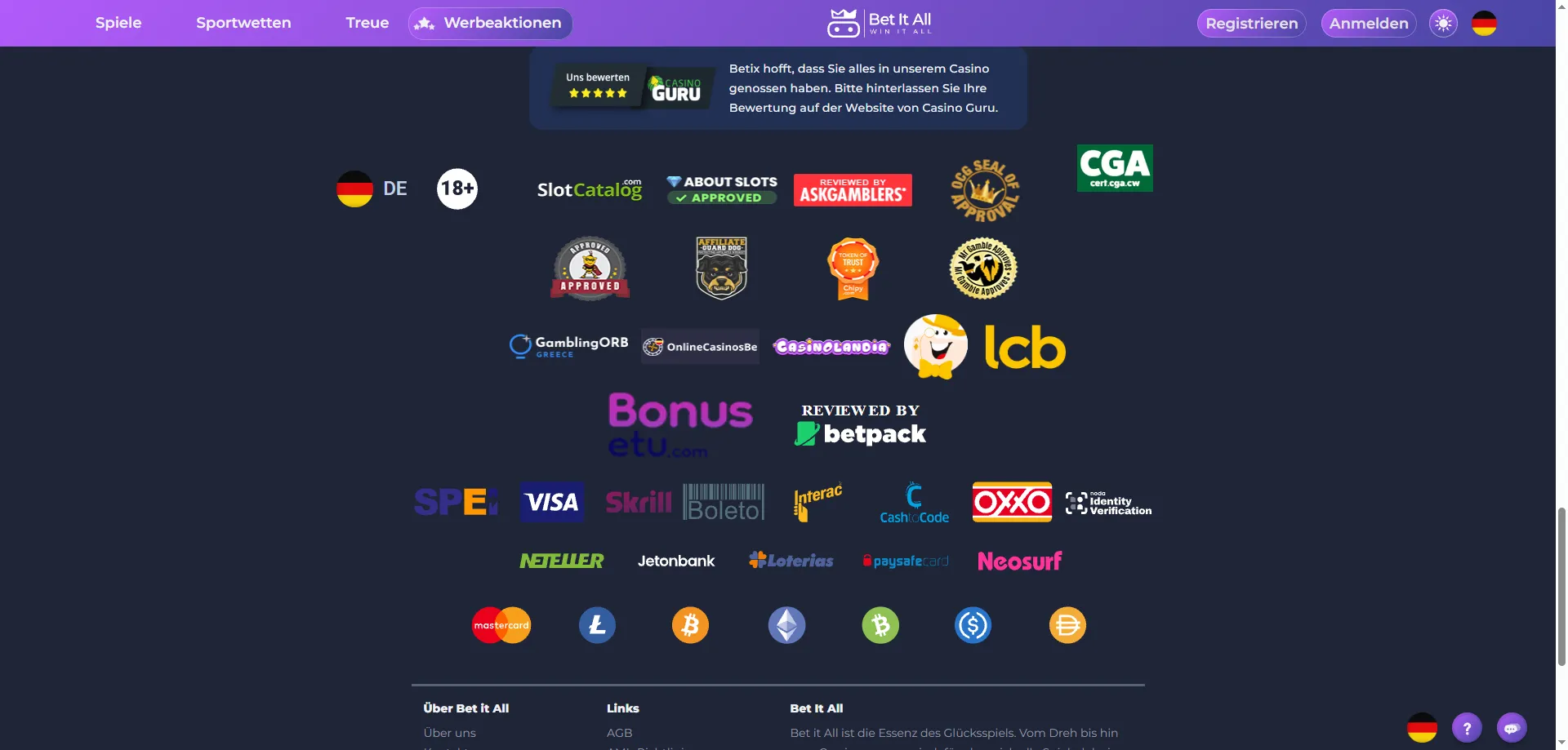 Betitall Casino Zahlungsmethoden – sichere Ein- und Auszahlungen in Euro